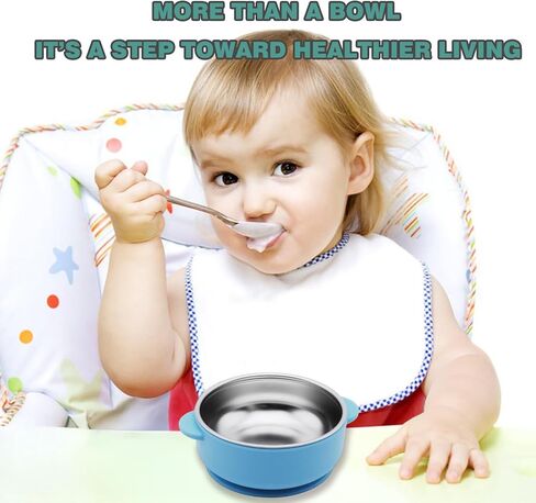 4 Pack 304 Stainless Steel Baby Bowls with Suction & Removable Non-Slip Silicone Shell, Anti-Scald Snack Bowls for Toddlers & Kids Feeding – BPA-Free, Easy to Clean (4 Colors) in Saudi Arabia
