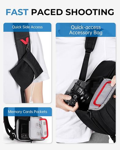 BAGSMART Camera Bag, DSLR SLR Small Camera Backpack Fits 13 Inch Laptop, Photography Backpacks with Rain Cover & Tripod HoldeR in Saudi Arabia