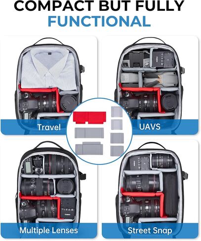 BAGSMART Camera Bag, DSLR SLR Small Camera Backpack Fits 13 Inch Laptop, Photography Backpacks with Rain Cover & Tripod HoldeR in Saudi Arabia