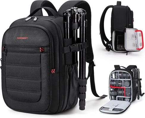 حقيبة كاميرا أكياس ، حقيبة تحمل على الظهر الكاميرا الصغيرة DSLR SLR تناسب 13 بوصة كمبيوتر محمول ، حقائب تحمل على ظهر التصوير مع غطاء المطر وحامل ثلاثي القوائم in Kuwait