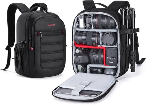 حقيبة كاميرا أكياس ، حقيبة تحمل على الظهر الكاميرا الصغيرة DSLR SLR تناسب 13 بوصة كمبيوتر محمول ، حقائب تحمل على ظهر التصوير مع غطاء المطر وحامل ثلاثي القوائم in Kuwait