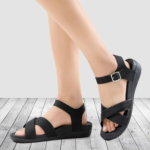 UTENAG Women's Comfortable Walking Flat Sandals Arch Support Ankle Strap Strappy Sandals in Saudi Arabia