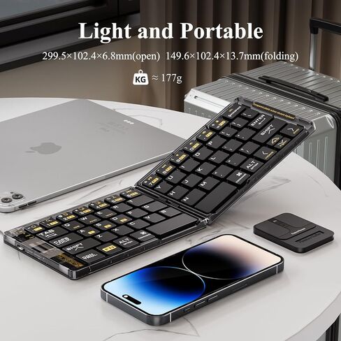 Ultra-Thin Folding Wireless Keyboard,Silver Square Mouse in Saudi Arabia