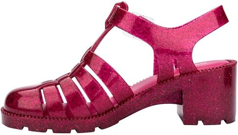 Melissa Possession Heel Fashion Sandals for Women - Iconic Fisherman Style with Medium Block Heel - Adjustable Buckle for Comfort - 100% PVC Upper/Insole/Sole - Bubblegum Scent in Kuwait