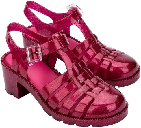 Melissa Possession Heel Fashion Sandals for Women - Iconic Fisherman Style with Medium Block Heel - Adjustable Buckle for Comfort - 100% PVC Upper/Insole/Sole - Bubblegum Scent in Kuwait