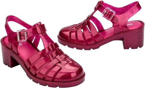 Melissa Possession Heel Fashion Sandals for Women - Iconic Fisherman Style with Medium Block Heel - Adjustable Buckle for Comfort - 100% PVC Upper/Insole/Sole - Bubblegum Scent in Kuwait