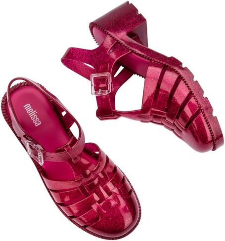 Melissa Possession Heel Fashion Sandals for Women - Iconic Fisherman Style with Medium Block Heel - Adjustable Buckle for Comfort - 100% PVC Upper/Insole/Sole - Bubblegum Scent in Kuwait
