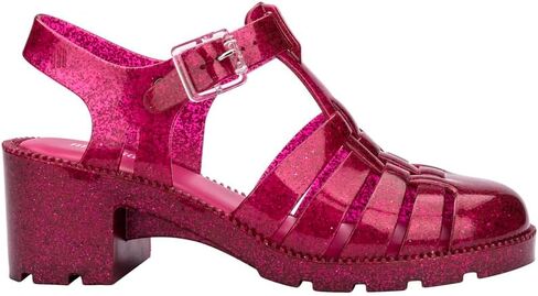Melissa Possession Heel Fashion Sandals for Women - Iconic Fisherman Style with Medium Block Heel - Adjustable Buckle for Comfort - 100% PVC Upper/Insole/Sole - Bubblegum Scent in Kuwait