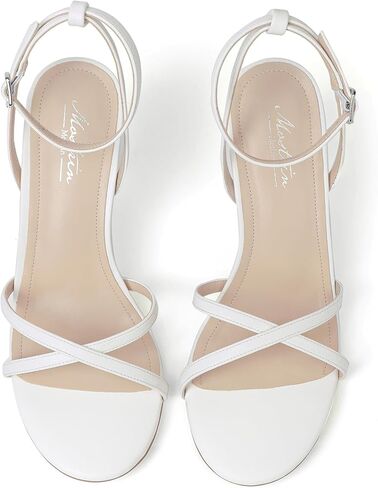 Mostrin Strappy Heels for Women Lace Up Ankle Strap Round Open Toe Stiletto High Heels Women's Heeled Sandals for Prom, Party, Daily in Kuwait