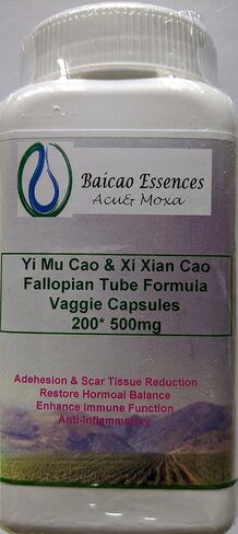 200 * 500mg Veggie Xi Soian Cao & Yi Mu Cao Cao Fallopian Tube Tube Capsules by Baicao ACU & Moxa (200 Count) in Kuwait
