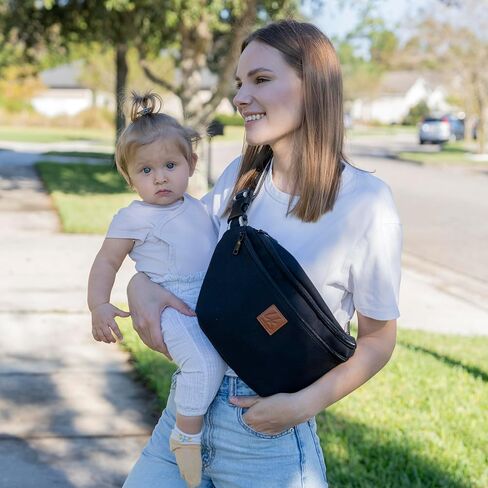 LK Mommy Bag For Hospital, Belt Bag & Shoulder Strap, Labor Delivery Baby Diaper Bag & Waist Bag, Large Capacity Travel Bag (BLACK) in Saudi Arabia