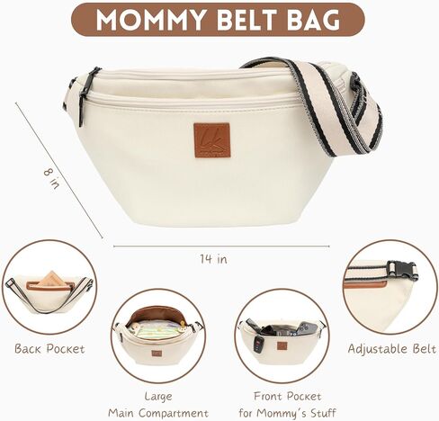 LK Mommy Bag For Hospital, Belt Bag & Shoulder Strap, Labor Delivery Baby Diaper Bag & Waist Bag, Large Capacity Travel Bag (BLACK) in Saudi Arabia