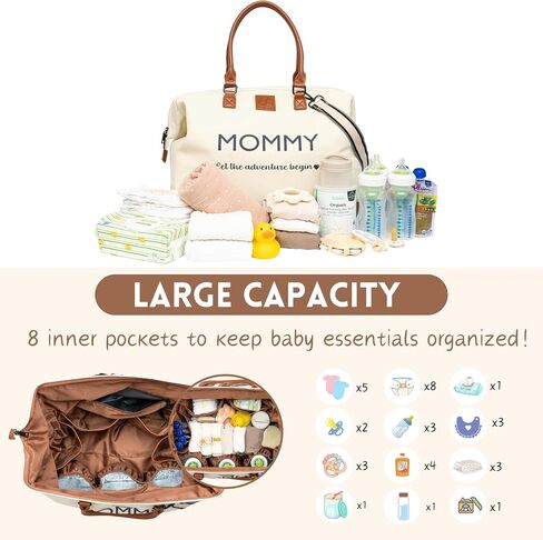 LK Mommy Bag For Hospital, Belt Bag & Shoulder Strap, Labor Delivery Baby Diaper Bag & Waist Bag, Large Capacity Travel Bag (BLACK) in Saudi Arabia