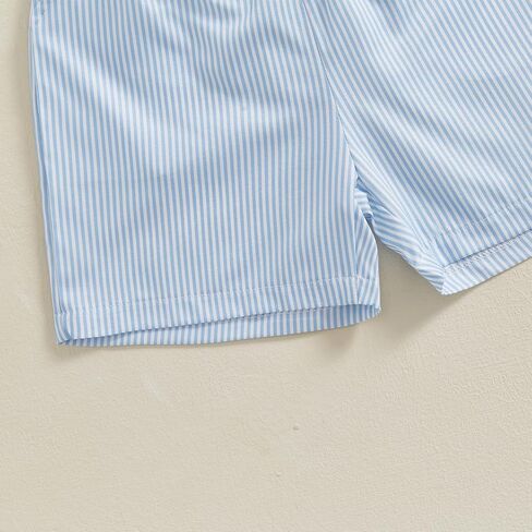 Thorn Tree Toddler Boys Shorts Set Solid Short Sleeve T-Shirt Strip Pocket Shorts Casual Outfits Summer Clothes in Saudi Arabia