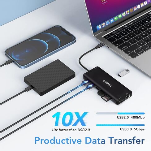 USB C Laptop Docking Station, 15 in 1 Triple Display Multiport Adapter with 3 Monitors，Dual DP, HDMI, VGA, USB Ports, RJ45, SD/TF, Mic/Audio, PD，Dock Compatible for Dell/Surface/HP/Lenovo Laptops in Kuwait