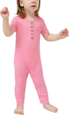 Baby Romper Boys and Girls Bamboo Viscose Short Sleeve Jumpsuit One Piece Footless Summer Outfit in Saudi Arabia