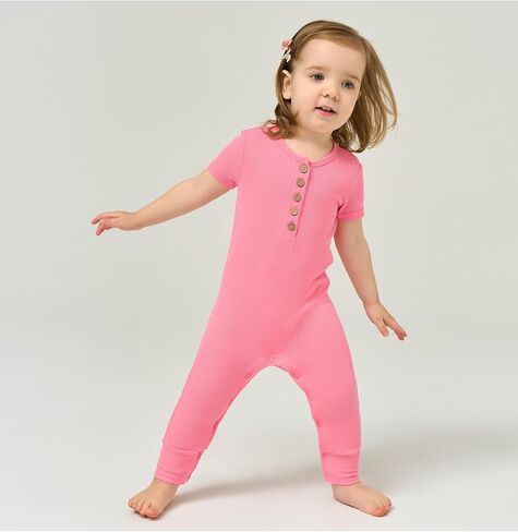 Baby Romper Boys and Girls Bamboo Viscose Short Sleeve Jumpsuit One Piece Footless Summer Outfit in Saudi Arabia