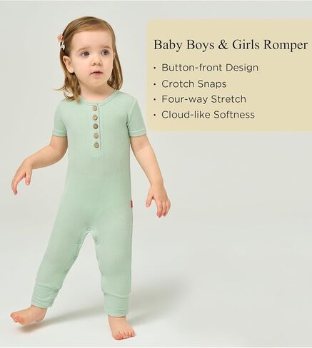 Baby Romper Boys and Girls Bamboo Viscose Short Sleeve Jumpsuit One Piece Footless Summer Outfit in Saudi Arabia