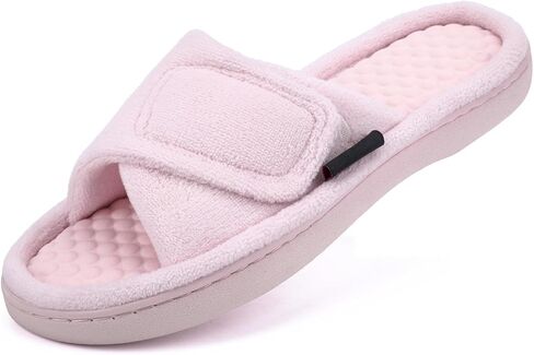 Women’s Orthotic Arch Support Slippers | Adjustable Hook-and-Loop Closure, Memory Foam, Foot Massage Beads, Non-Slip Rubber Sole | Plantar Fasciitis Relief | Indoor/Outdoor Comfort in Kuwait