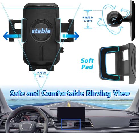 WAAPAK Car Phone Holder Mount 2010-2017 Audi Q5 SQ5 Auto Accessories Interior Decoration Smartphone Thick Case Cradles Navigation Bracket iPhone in Kuwait