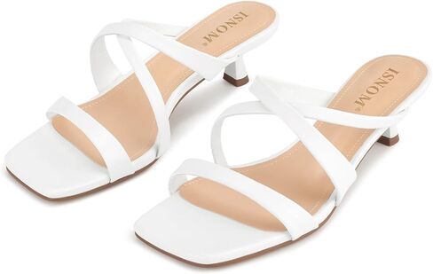 isnom strappy inchten heels للنساء ، والصنادل ذات الكعب مع إصبع القدم المفتوح مربع وتصميم زلة ، وعصرية ومثيرة in Kuwait