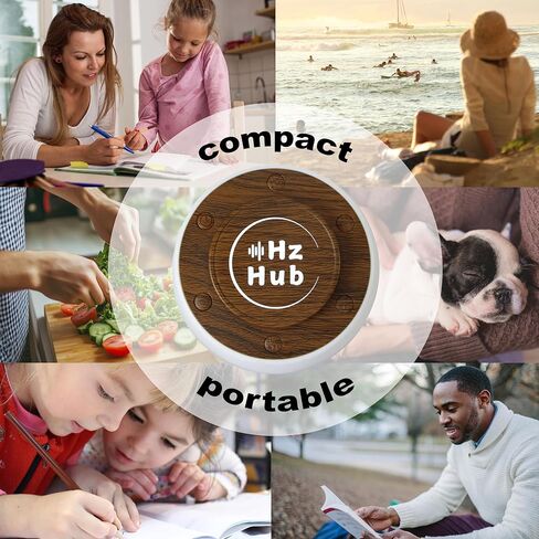 Solfeggio Hertz Frequency & White Noise Portable Sound Machine. Meditation/Sleeping/Yoga/Study/Baby/Adult/Office/Relaxing. 15 Calming Sounds. 3 Timers. 3 Lights. (Light Grain, Standard) in Kuwait