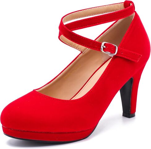 Womens Platform High Heels Sexy Cross Ankle Strap Pumps Wedding Work Party Dress Shoes in Saudi Arabia