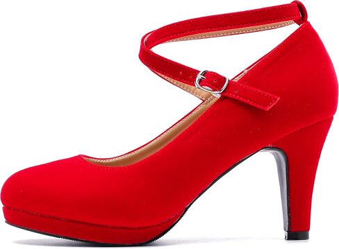 Womens Platform High Heels Sexy Cross Ankle Strap Pumps Wedding Work Party Dress Shoes in Saudi Arabia