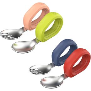 Kids Fork and Spoon Cutlery Set – BPA-Free, Durable, Toddler-Safe Utensils, Baby Silverware for Self-feeding Easier, Dishwasher Safe, Perfect for Little Hands (Ages 6 Months and Up)