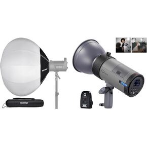 NEEWER Q300 300Ws 2.4G Outdoor Studio Flash with Q Compact Wireless Trigger Strobe Light Photography Cordless Monolight with NS35L 33.5"/85cm Lantern Softbox, Quick Release 360° Light Diffuser