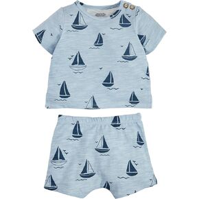 Mud Pie Children's Sailboat Baby Short Set; 3-6M