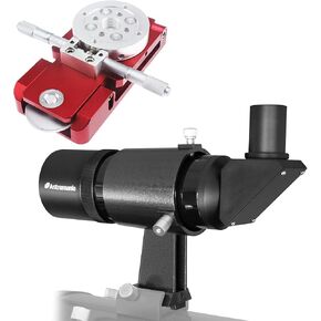 Astromania Deluxe Guide Scope Mount - Bundle with - 9x50 Finder Scope with Upright and Non-Reversed Image