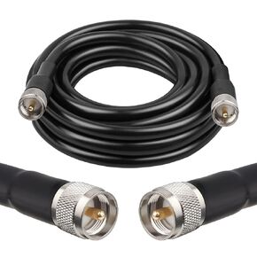 PL259 CB Coax Cable 50ft, RG8 UHF Male PL-259 Cable 50 Ohm UHF Jumper Cable for CB Radio, VHF Radio, SWR Meter, Antenna Analyzer