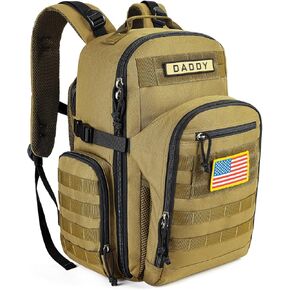 SHARKMOUTH Diaper Bag for Dad: Baby Backpack with Insulated Changing Pad for Outdoor Dads - MOLLE Webbing & 900D Polyester for Camping Hiking Travel