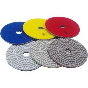 Diamond 3 Step Polishing Pads 4 Inch Granite Pad for Granite Marble Quartz Engineered Stone Concrete (3 Steps,Full Set)