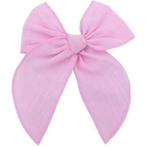 Hair Bows for Girls - Hair Bows Cotton Linen 5.5" Handmade Hair Bow Toddler Girls Alligator Hair Clips Knot Bows Hair Accessories for Girls(Blue)