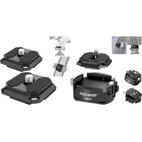 NEEWER QPR-5 2 Pack Quick Release Plate 38mm Square Arca Type QR Camera Mount Plate Compatible with Peak Design Capture V3 Camera Clip, Shoulder Strap Switch, GM34 Camera Quick Release Plate Included