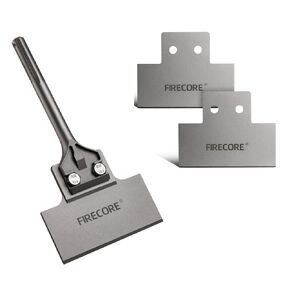 SDS Max Floor Scraper, Firecore 6 Inch by 12 Inch Heavy Duty Thin Set Removal Chisel Bits for SDS Max Rotary Hammer Drill Tool, 2pcs SDS Max Floor Scraper Replacement Blade