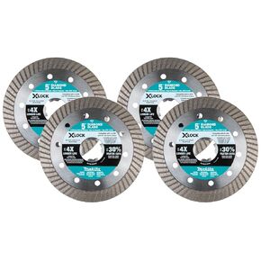Makita E-07244 X-Lock 5" Turbo Rim Diamond Blade for Masonry Cutting (Pack of 4)
