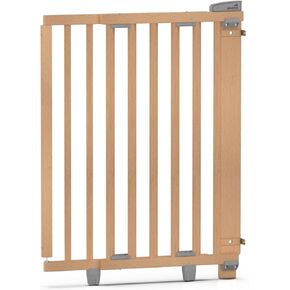 23-52" Wooden Baby Gate for Stairs and Doorways | Extra Tall/Extra Wide/Extra Safety | Dog Gate for Stairs | 1-Hand Operation | 2-Step Safety Lock | Natural Material (22.8-36.6")