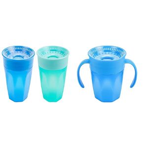 Dr. Brown's Milestones Cheers360 10 oz Spoutless Sippy Cup 2 Pack and 7 oz Transition Cup with Handles