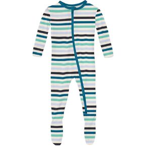 KicKee Print Footie with Zipper, Super Soft One-Piece Jammies, Sleepwear for Babies and Kids