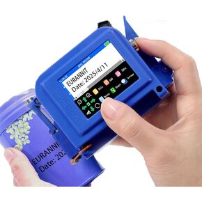 Mini Handheld Inkjet Printer 0.5 in, E11 Handheld Printer Gun with 42ml Black Ink Cartridge, Inkjet Coder for Text QR Barcode Batch Number Logo Date Label Printer (E11-0.5)