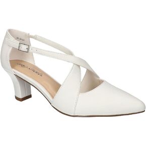 Easy Street Women's Elegance Pump, White, 8.5 Narrow