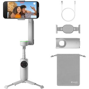 Insta360 Flow 2 Pro White - Foldable AI Phone Gimbal, Track in 200+ iOS Apps, Multi-Person & 360 Pan Tracking, Built-in Tripod/Selfie Stick, iPhone/Android Stabilizer