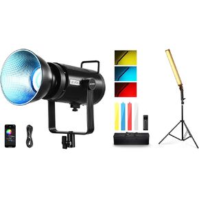 NEEWER CB200C 200W RGB COB LED Video Light, APP/2.4G Control 360° Full Color Bowens Continuous Lighting with BH20B Upgraded LED Video Light Stick & 2.4G Remote Kit