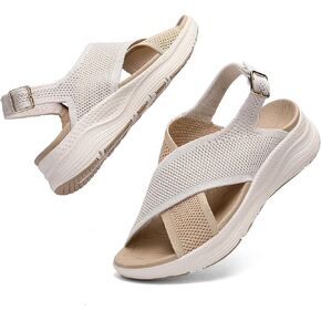 Womens Orthopedic Sandals Arch Support Ultra lightweight Shoes Walking Sport Athletic Sandals Plantar Fasciitis Platform Dress Sandals Size 6.5