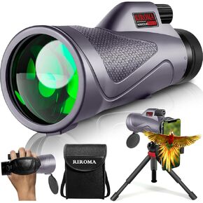 12x60 Monocular Telescope High Powered with Smartphone Adapter Tripod Plus Portable Bag, Larger Vision Monoculars for Adults with BAK4 Prism & FMC Lens, Suitable for Bird Watching Hiking acmeopts