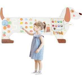 Sensory Wall Panels for Kids - 5 Activities Zebra Wooden Wall Mounted Toy for Daycare - Safety Decor for Toddlers Sensory Playroom