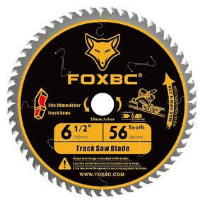 FOXBC 6-1/2 Inch Track Saw Blade 56T for Wood Cutting, 165x1.8x20mm